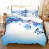 Blue Butterfly Duvet Cover Set King Size 220x240 Double Bed Single 3D Queen Bedding Sets Pink Full Twin Quilt Linen Pillowcase