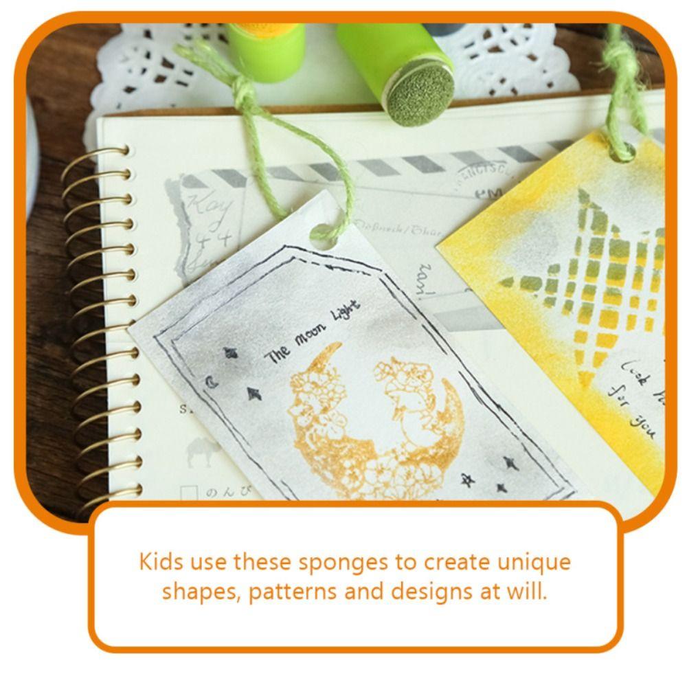 5PCS DIY Finger Painting Sponge Craft Painting Finger Cot Professional Dauber Sponge Journal