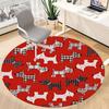 1pc Dogs Pattern Office Round Rug, Non-slip, Soft and Durable Office Rug for Interior Decoration, Perfect for Office, Beautiful Decoration Yy260323062