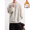 Men's Retro Marble Pattern Embroidered Fleece Hoodie
