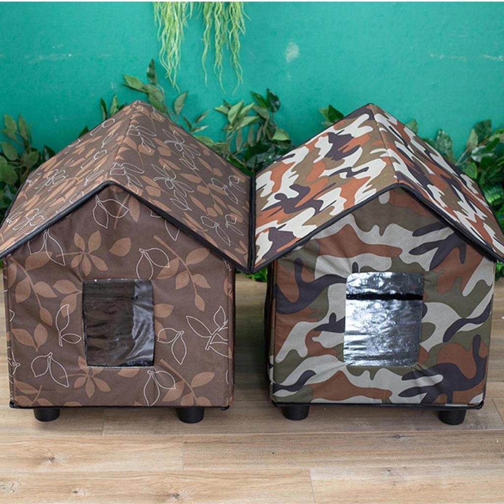 Outdoor Cat House Kennel Protection Weatherproof Pet Supplies Windproof Stray Cat Shelter Pet House for Barn Community Porch