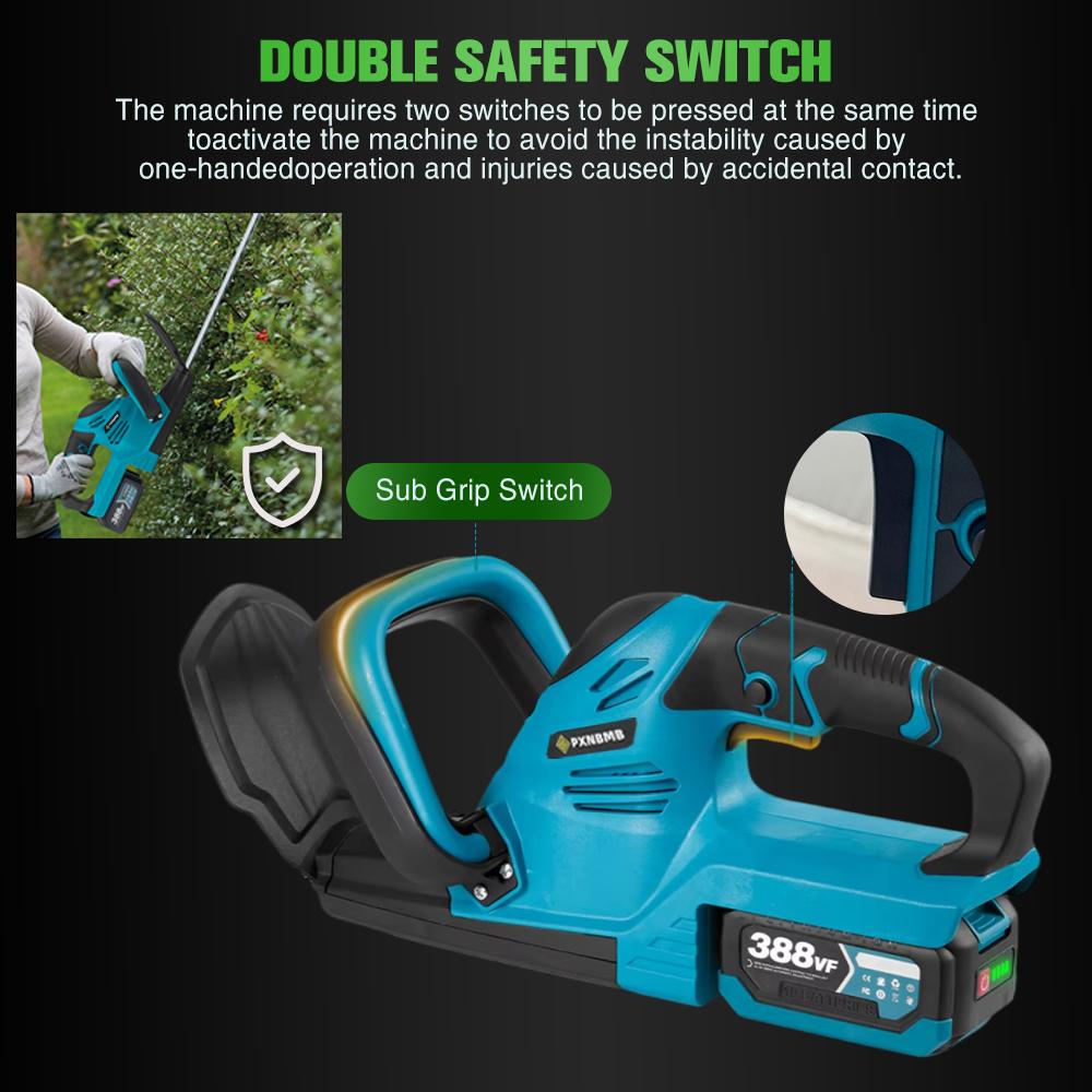 PXNBMB 20000RPM Brushless Electric Hedge Trimmer Lawn Mower Garden Landscaping Hedge Pruner Trimmer For Makita 18V Battery Pin