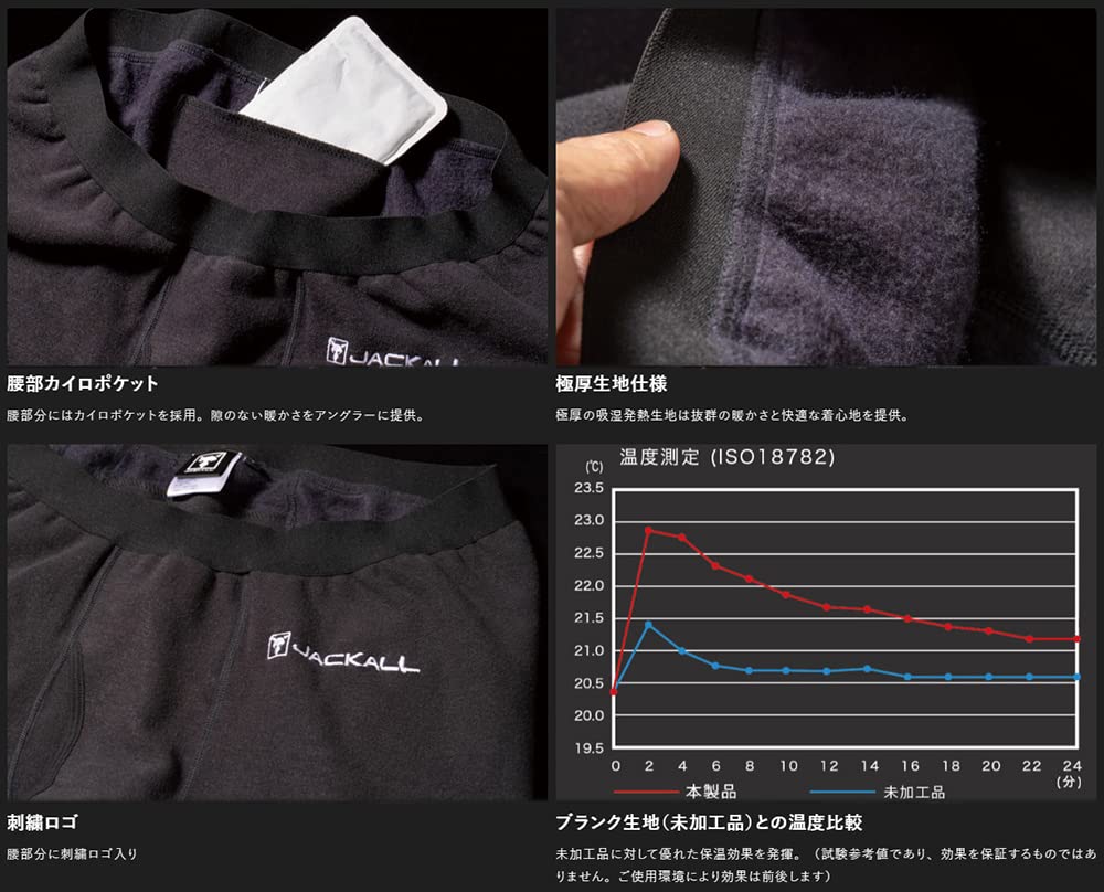 JACKALL FT Extra Thick Heat Inner Pants Black XL