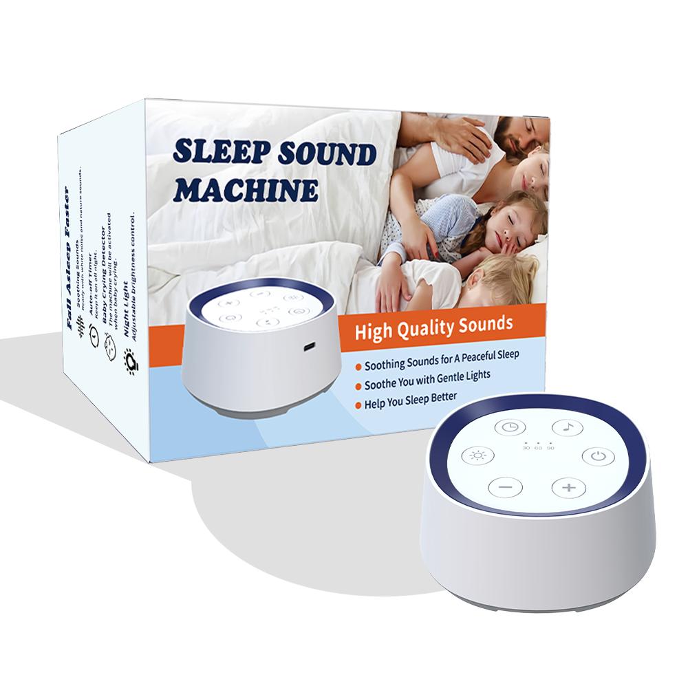 White Noise Machine with 24 Soothing Sounds Night Light Timer Rechargeable Sleep Aid for Babies Kids and Adults белый