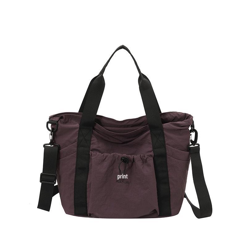 

Women s Versatile Nylon Shoulder Bag - Large Capacity Tote for Casual or Short Trips фиолетовый
