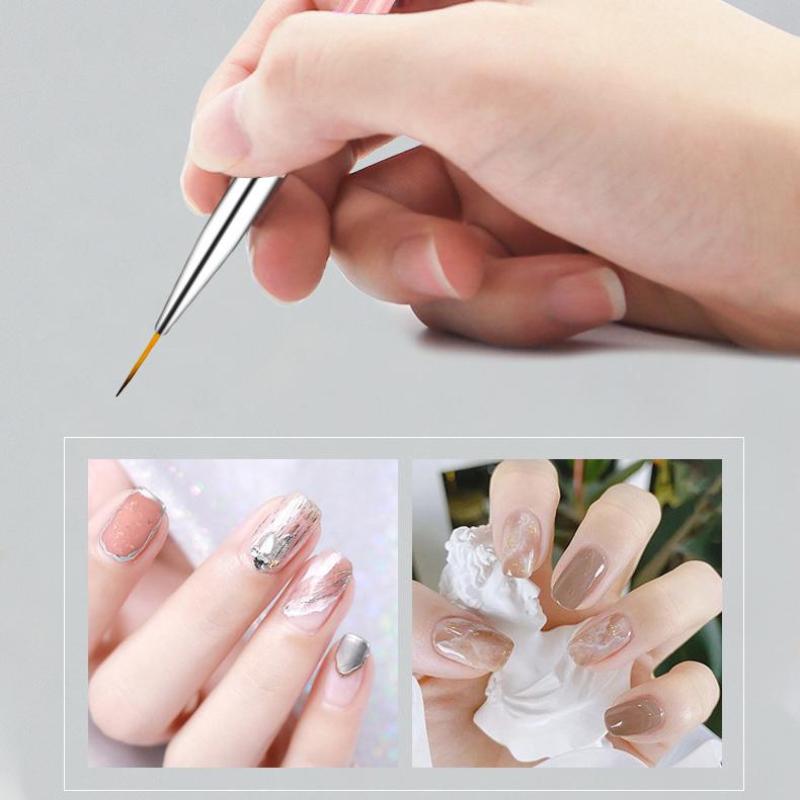 3Pcs/set Nail Art UV Gel Liner Painting Brushes Drawing Flower Striping Design Manicure Tools Kits 13cm