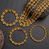 18K Coffee Bean Hip Hop Stainless Steel Necklace Bracelet