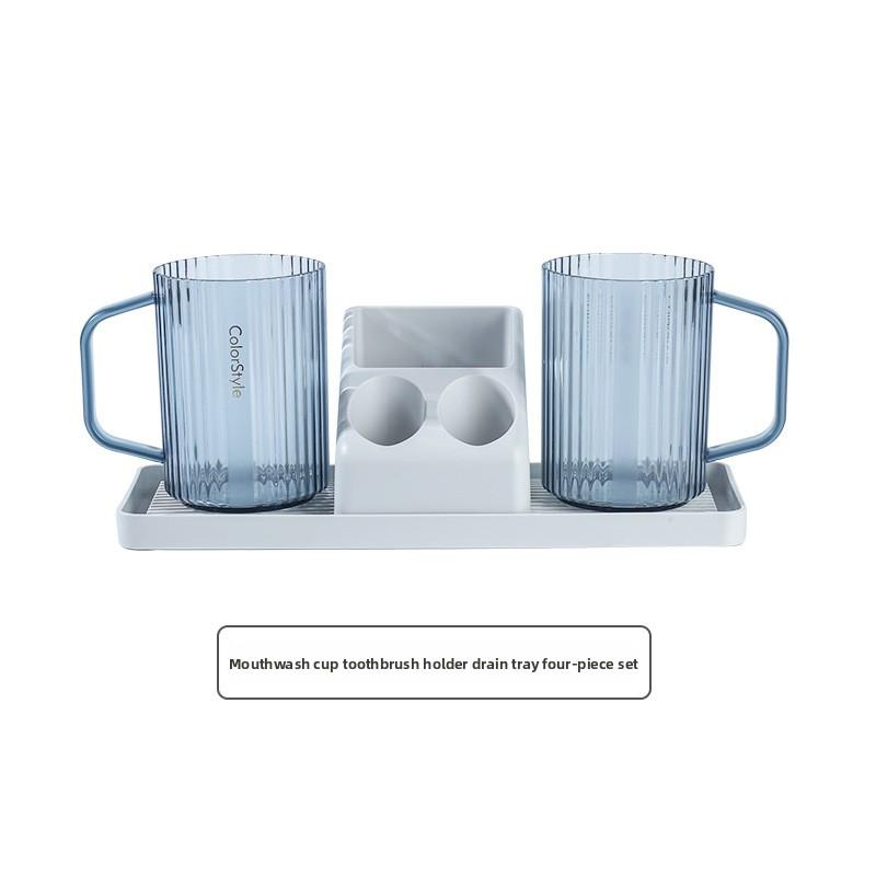 

Home Luxury Couples Toothbrush Holder Cup Toothbrush Cup Toiletries Cup Storage Rack Mouthwash Cup Toiletries Set 4-piece toiletries set синий