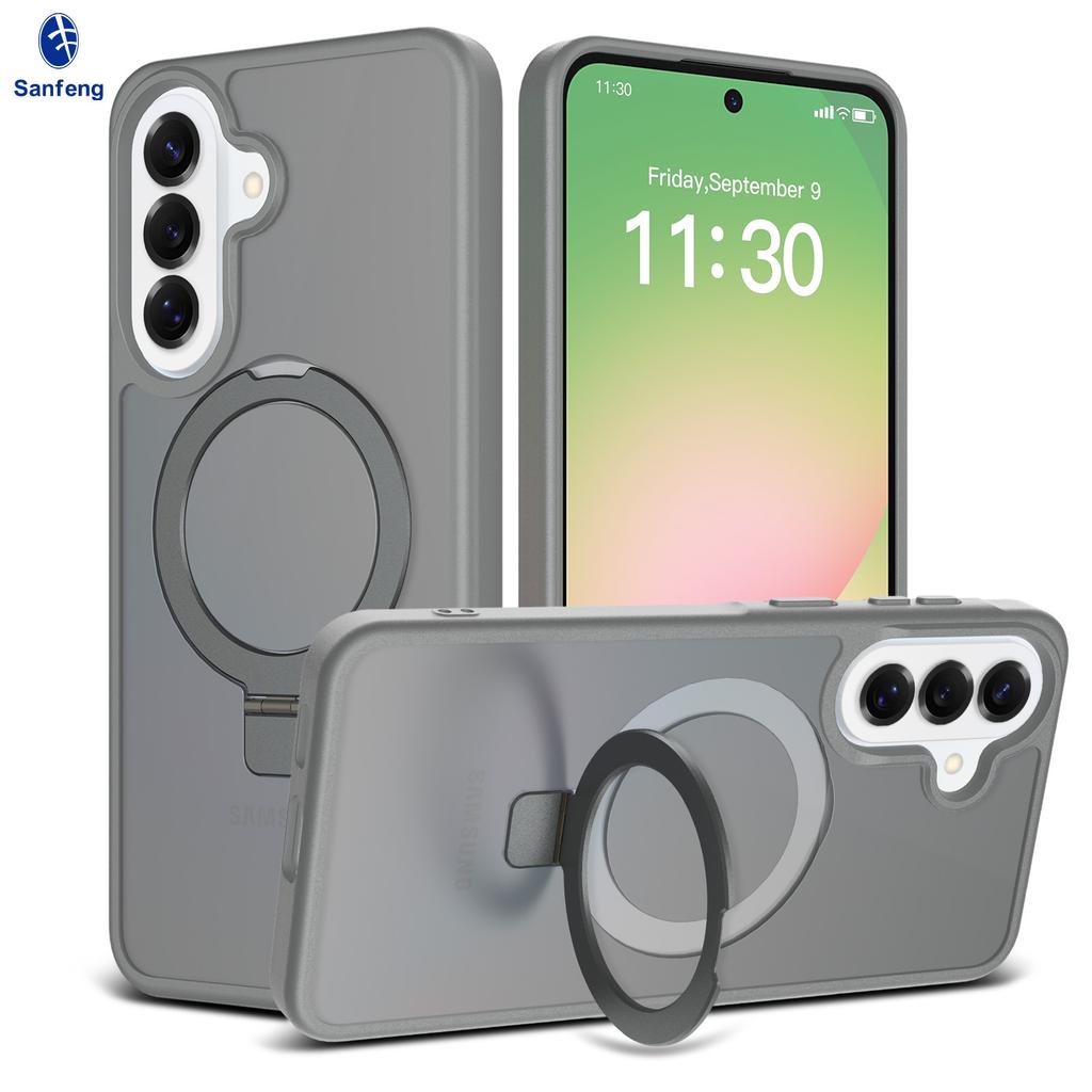 Suitable for Amazon Samsung A57 Bracket Mobile Phone Case with Magnetic Suction A37 Skin Feeling A27 Fulcrum Protective Case Wholesale