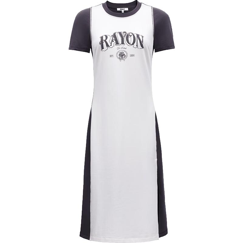 ONLY Women's Letter Print Round Neck T-Shirt Midi Dress