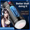 USB Rechargeable Electric Airplane Cup for Men - 10 Vibration Modes + 4 Language Voice, Free Headphones, Discreet Sex Toy
