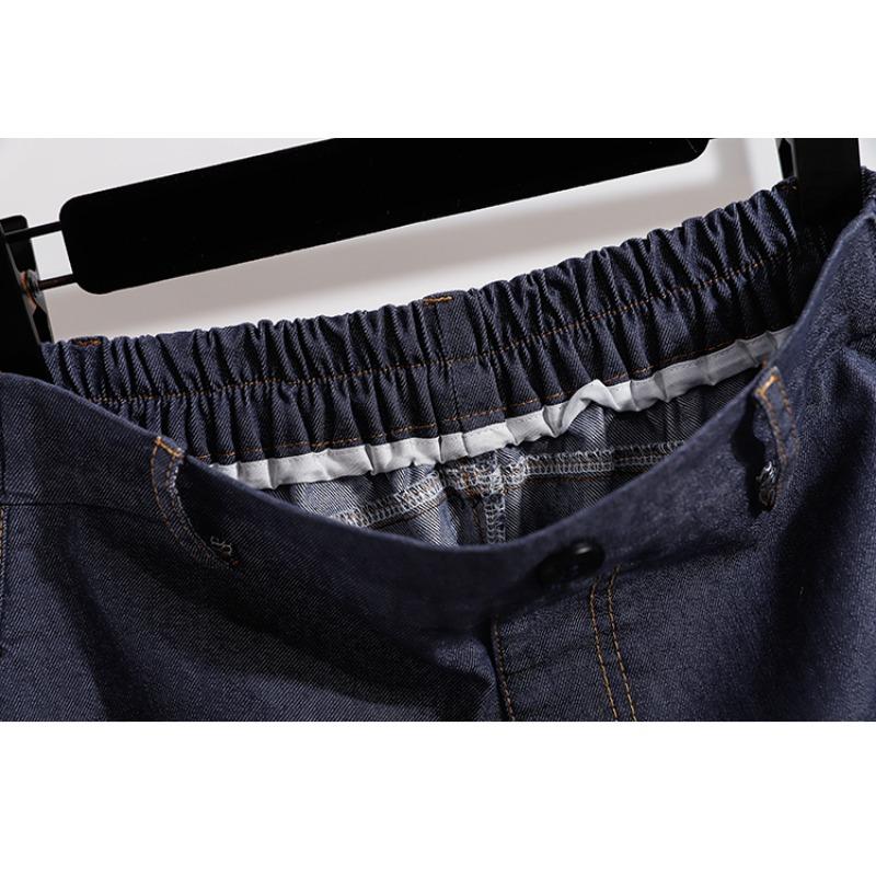 DIMANAF 2026 Autumn New Plus Size Women Waist Elastic Wide Leg Denim Long Pants Casual Loose Trousers