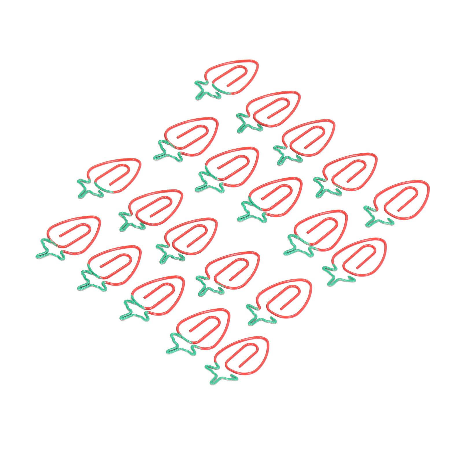 

100Pcs Strawberry Paper Clips Electroplated Metal Strawberry Style Wide Application Cute Paper