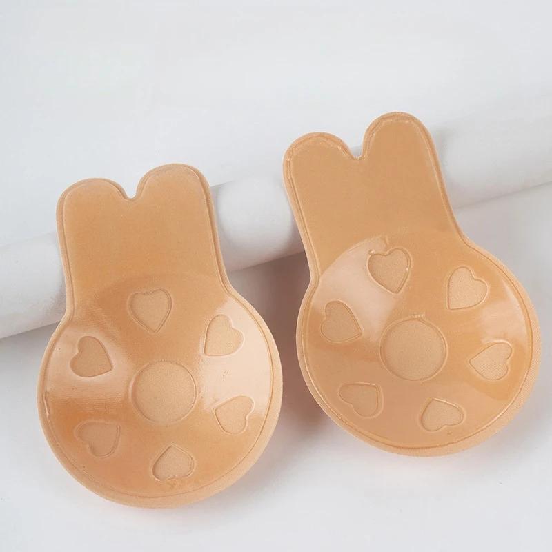 Reggiseni Push Up da Donna Silicone bio-pasta Reggiseno Adesivo Reggiseno Senza Spalline Copricapezzoli Riutilizzabile Pastiglie Adesive per Sollevamento del Seno Copricapezzoli a Forma di Coniglio