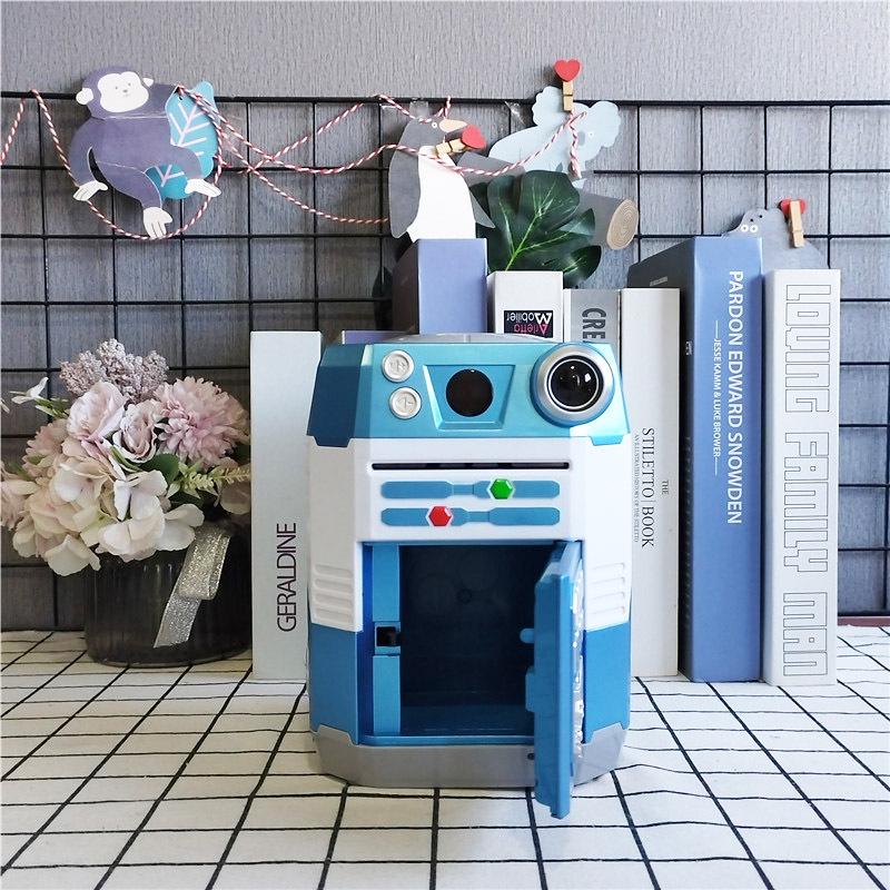 Adjustable Volume Face Recognition Piggy Bank with Password and Automatic Money Rolling for Kids