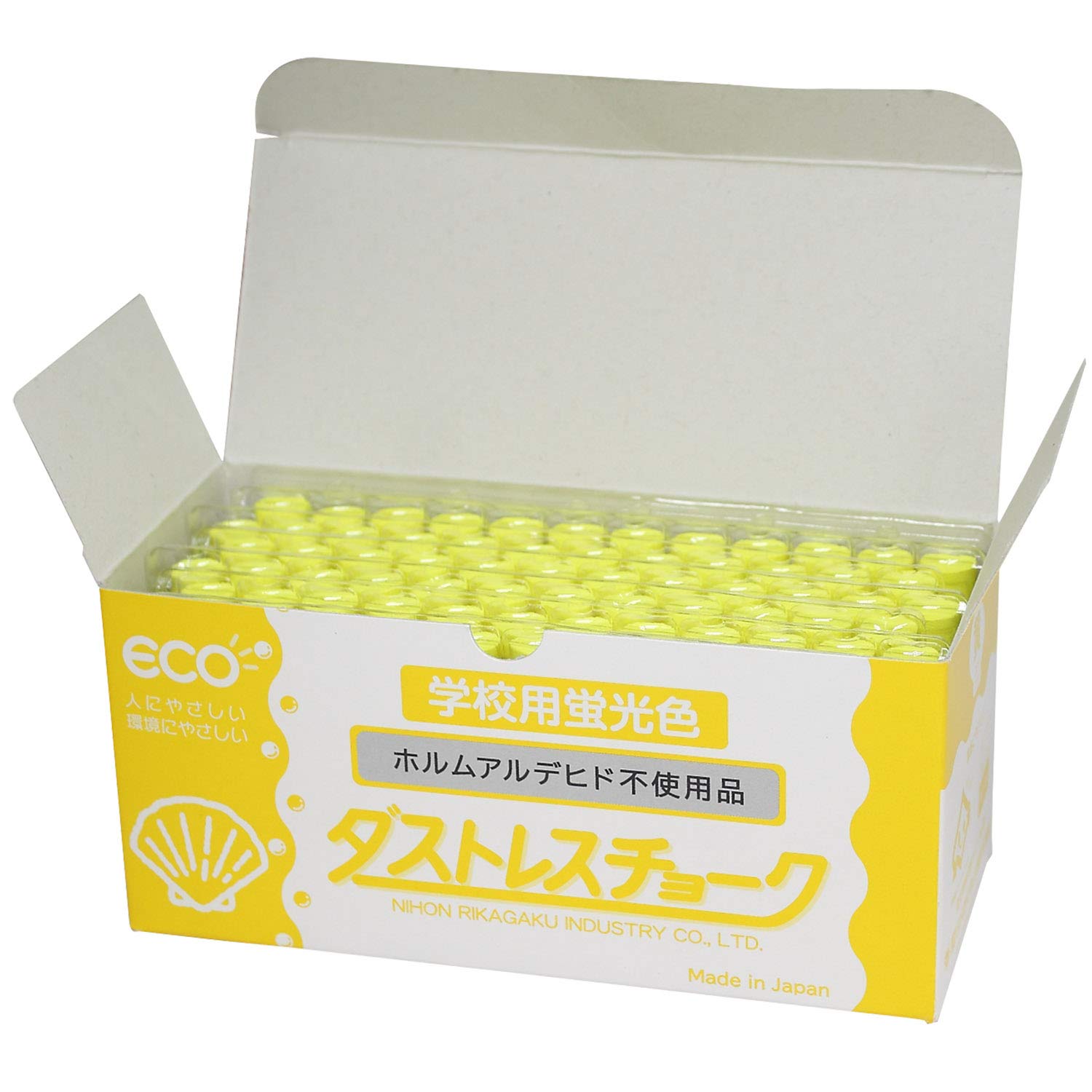 

Nippon Rikagaku Безпиловий флуоресцентний крейда DCK-72-Y Жовтий, 72 крейди