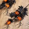 Halloween Centerpieces Black Pumpkins Floral Arrangement Adjustable Stem Plastic Decoration For Themed Parties Family Gatherings