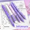 5pcs/Set Retractable Gel Pens With Soft Cloud Grip 0.5mm Black Ink For School Office Journaling Stationery