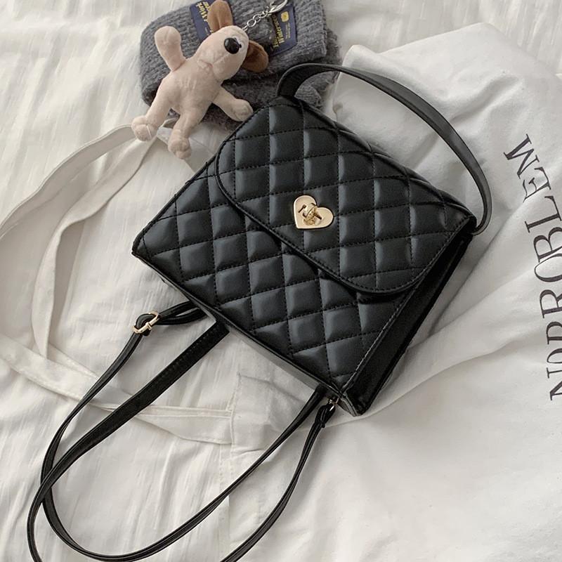 IELGY Korean Version Fashion Pink Diamond Backpack All-Match Simple Backpack