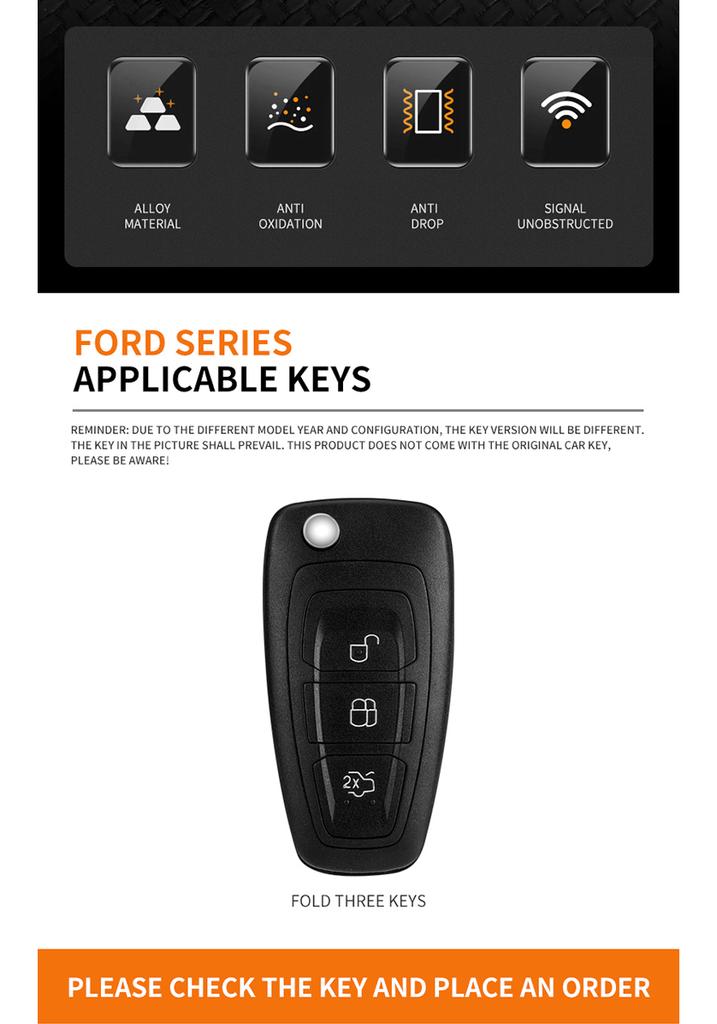 Leather Car Remote key Cover Case Protector for Ford Focus C MAX S MAX Mondeo Ranger Galaxy Transit Tourneo Custom Ecosport rr8