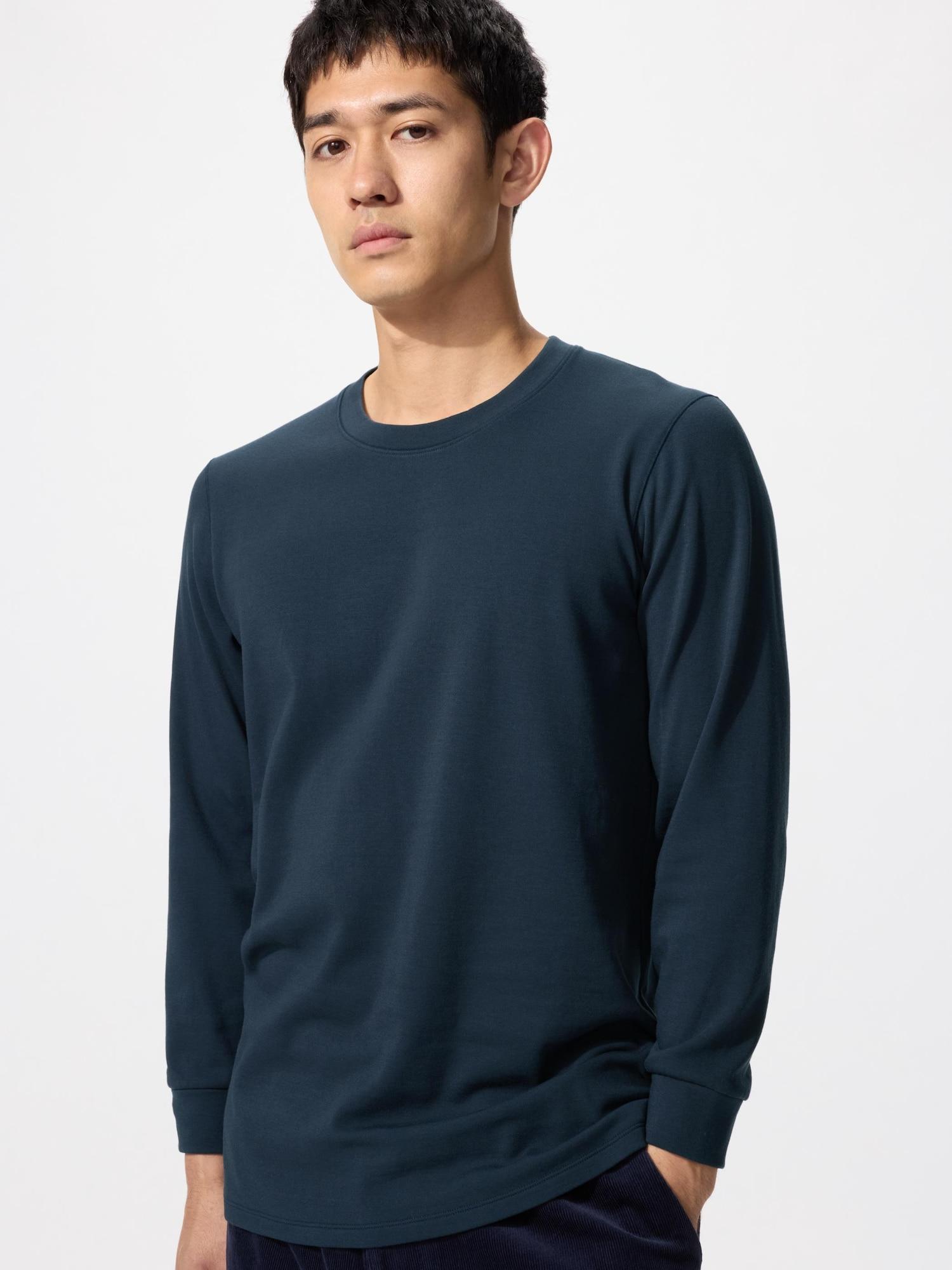 

Футболка Uniqlo HeatTech CoTTon Crewneck, часть 9, очень теплая 69 NAVY/MEN S