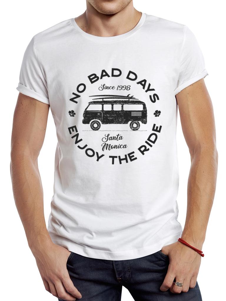 TEEHUB Vintage Art Campervan With Surfboard T Shirt Graphic Retro Surfing Bus Sport Cars Cloth Camper Tops Hipster Tee