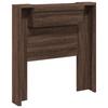 Bed Headboard with LED Lighting and Storage Space Brown Oak Wood Material