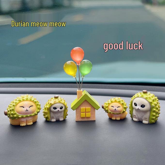 Little Prince Cute Kitten Durian Resin Ornament for Car or Home Decor