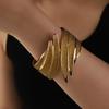 European and American Fashion Punk Metal Exaggerated Angel Wings Temperament Open Diamond Bracelet Metal Matte Shiny Jewelry