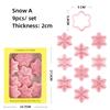9Pcs Snowflake Shape Biscuit Mold Christmas Cookie Cutter Molds Embossers Icing Cookie Pastry Mould Household Baking Tools