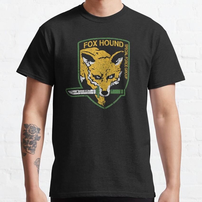 New Classic Metal Gear SOLID 2: SONS OF LIBERTY Kojima Makes Men's Solid Snake Fox Hunting Game Cotton Crew Neck T-Shirt