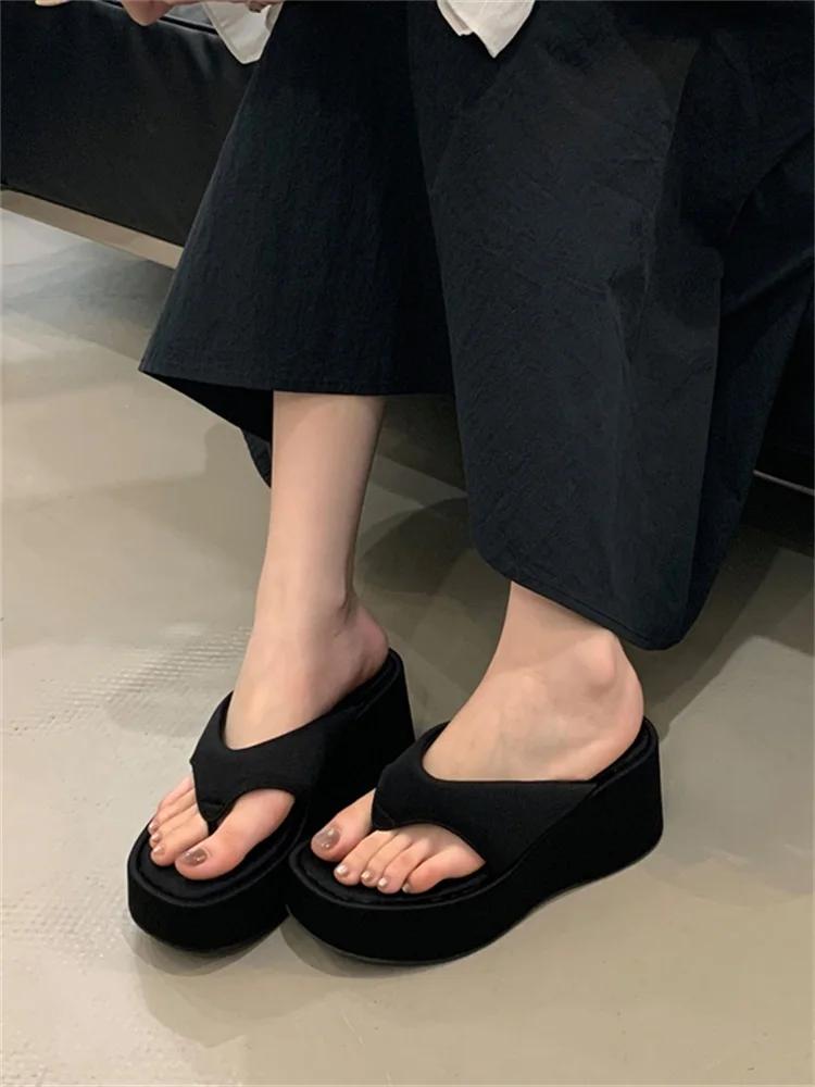 Fashion Eilyken Summer  Fashion Clip Toe Leopard Print Platform Wedge Woman Slippers Chunky Heels FLIP FLOPS Shoes Zapatos De Mujer