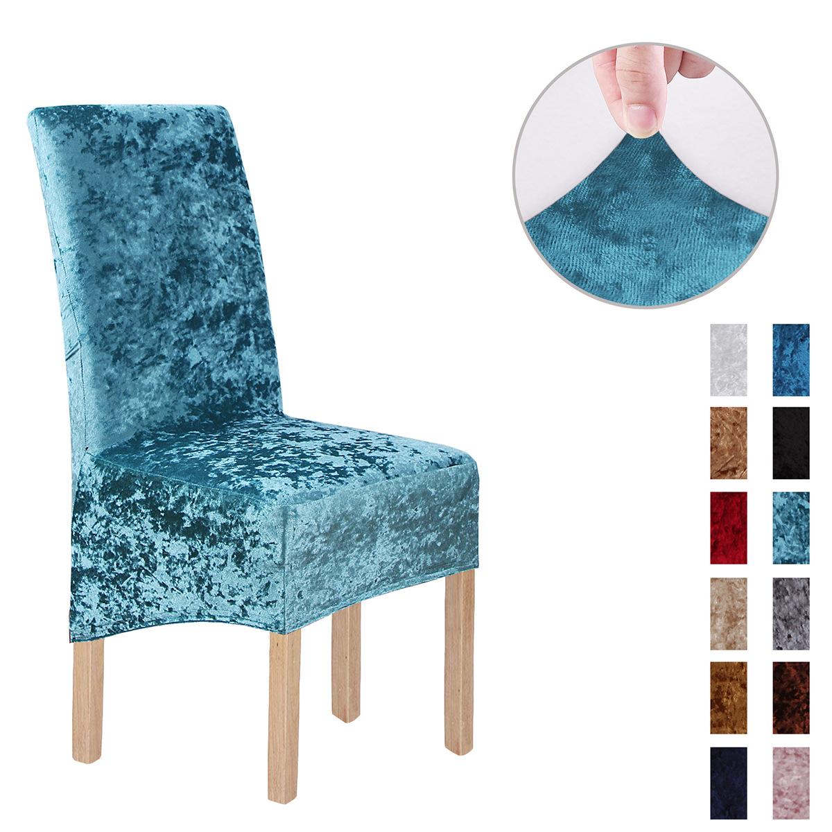 

1/2/4/6pcs Solid Color Elastic Chair Covers Velvet Soft Anti Dirty Chair Slipcover for Kitchen Hotel Wedding Banquet Office Home 1pc