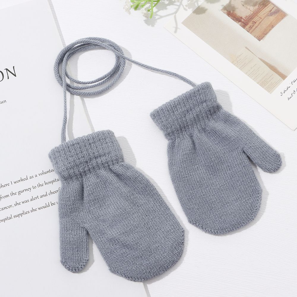 Winter Baby Boys Girls Anti-lost Thick Warm Kids Gloves Sports Gloves Knitted Mittens