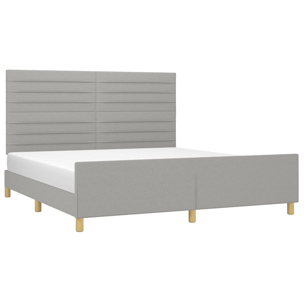 Vidaxl Bed Frame Without Mattress, Light Gray, 160X200 Cm, Upholstered