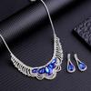 3 Wedding Season Women's Wave Drop Necklace and Earring Set for Banquet and Party Accessories