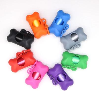 Dispensador de sacos para resíduos de animais de estimação para suporte de saco de resíduos de cães, estojo de transporte de sacos de lixo de plástico, dispensador de sacos de cocô de cães e animais de estimação