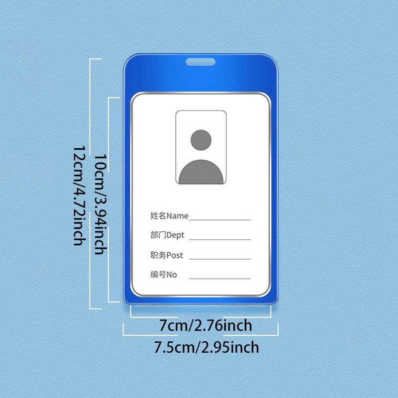 Metal Clip Buckle Aluminum Alloy Work Badge Card Holder Work Badge Chest Badge Hanging Neck Card Work Number Badge With Hanging Rope Card Holder