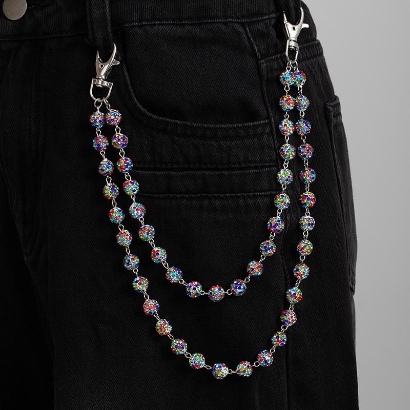 Catena Vita da Donna di Alta Gamma con Strass e Perline Ceramiche Colorate