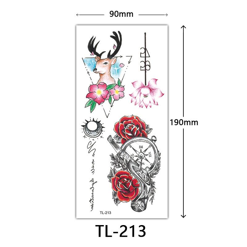 Flower Tattoo Stickers, Color Sketch Tattoo Stickers, English Letters, Wedding Photography Tattoo