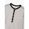 STUDIO TOMBOY Henley Neck STripe Long Sleeve T shirT 9106222221 