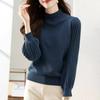 Autumn and winter half turtleneck bottoming shirt, warm puff sleeves, knitted sweater for small people, lazy style sweater for women