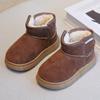 Children's snow boots 2025 winter new boys' short boots piled and thickened girls' cotton boots warm baby cotton shoes