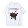 Funny Cat No Brain Graphic Print T Shirts Women Joke Humor Cute Kawaii Meme T-shirts Women Casual Tees Short Sleeve