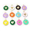 20pcs 14.5x12mm Enamel Double Side Heart Charms Pendant DIY Jewelry Making Accessories Findings for Bracelet Earrings Keychains