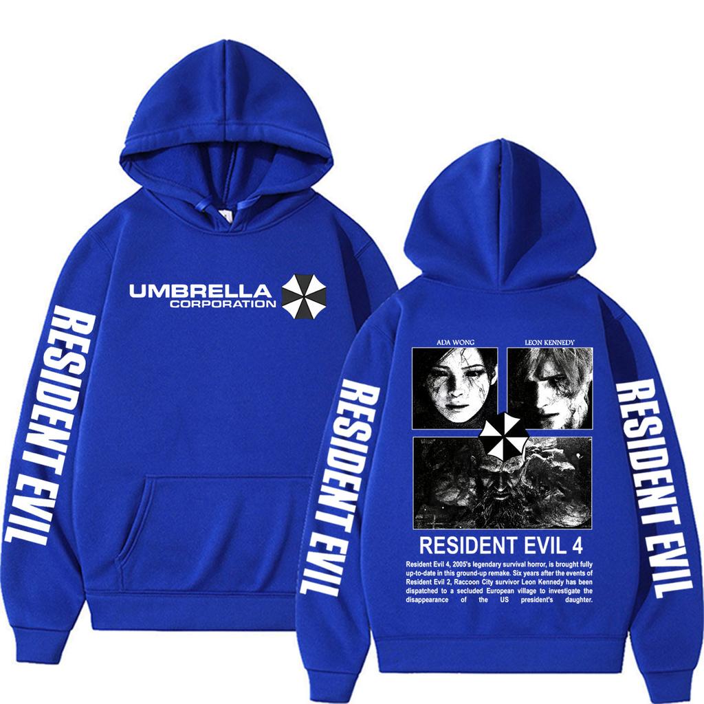2026 Resident Evil 4 Umbrella Corporation Hoodie Unisex Survival Horror Game Character Print Pullover Sweatshirt Edgy Gamer Casual Tops