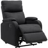 Manually Reclining Armchair To 60 Degrees Extra Padded In Fabric with Footrest, Black