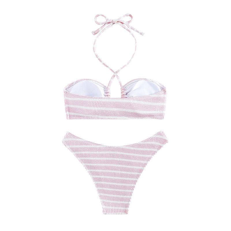 2025 European & American Striped Three-Point Bikini - Sexy Women's Summer Swimwear