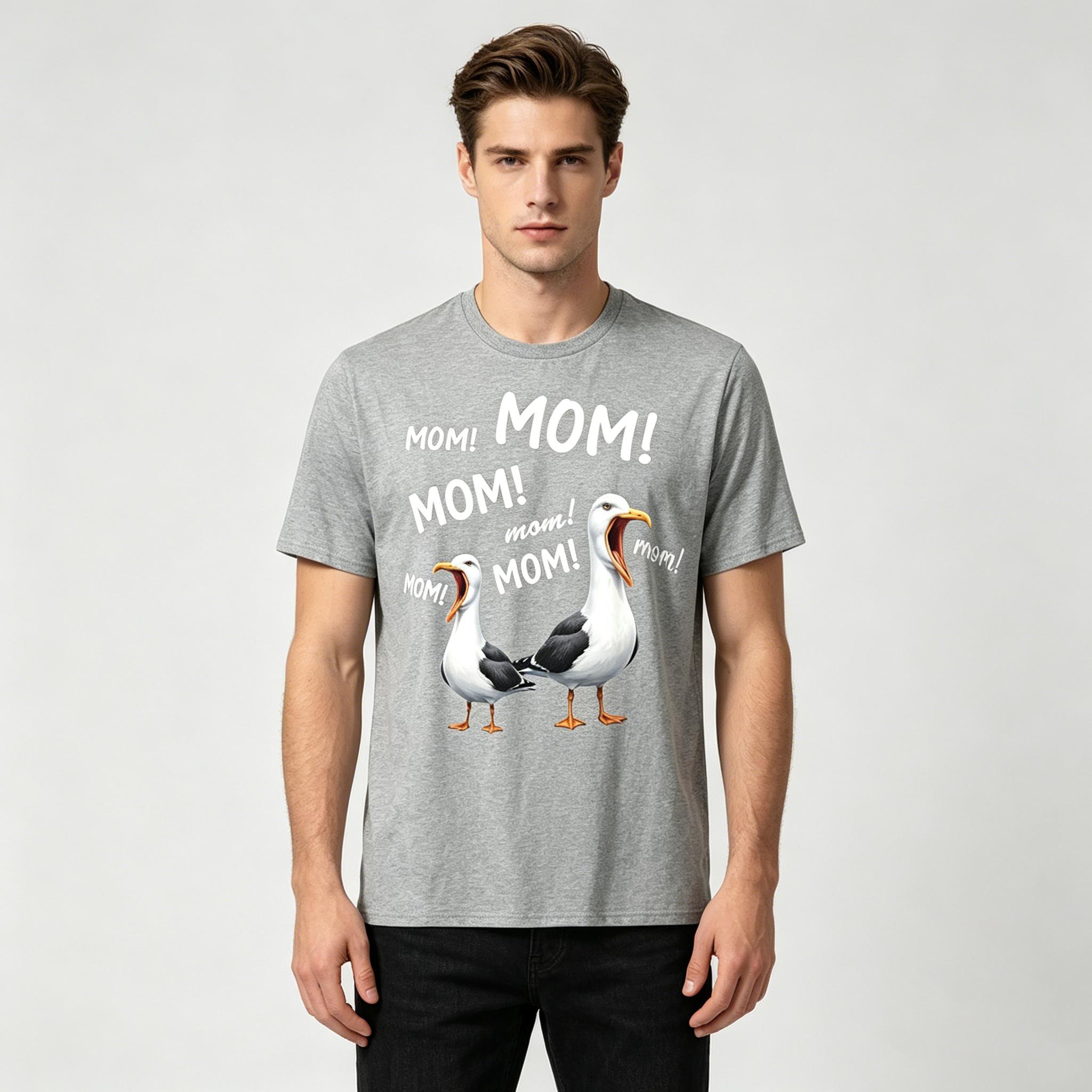 Mom Seagull Funny Mama Seagulls Mothers Day Humor Bird Lover T-shirt For Men Women 100% Cotton T Shirts Short Sleeve Tops 0424-2 S разноцветный