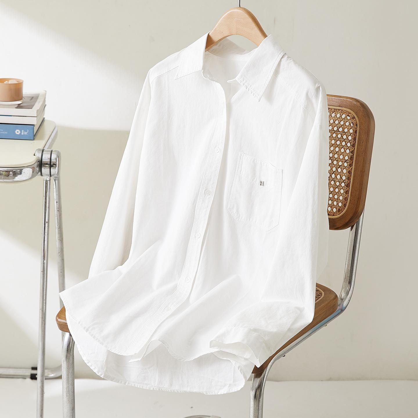 

Women s Design Sense Fresh Pure Cotton White Casual Shirt One size